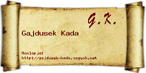 Gajdusek Kada névjegykártya